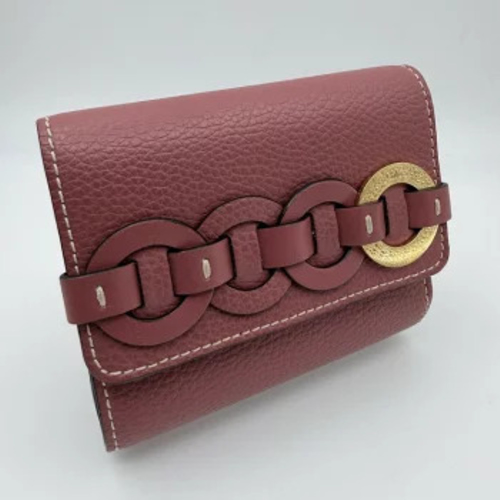 Chloe Darryl Trifold Wallet Leather Pink